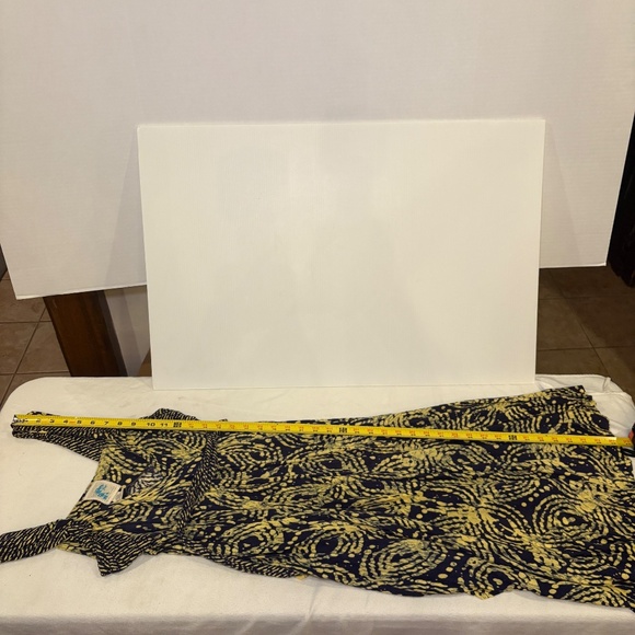 Anthropologie C KEER Spin Art Tank Dress /Tie Waist Jersey Knit Blue/Green Sz M - Picture 4 of 7